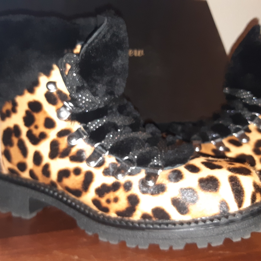 J. Crew Nordic Leopard Calf Hair Boots